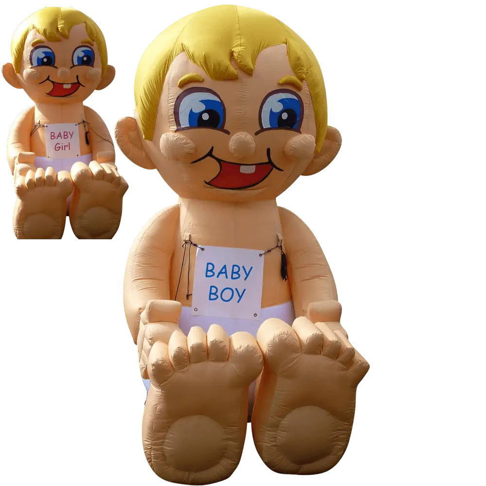 Grote baby opblaaspop huren
